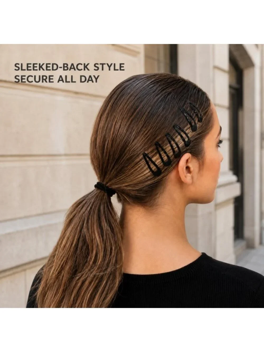 40 Pack Black 2 Inch Metal Snap Hair Clips for Women - Stylish Barrettes